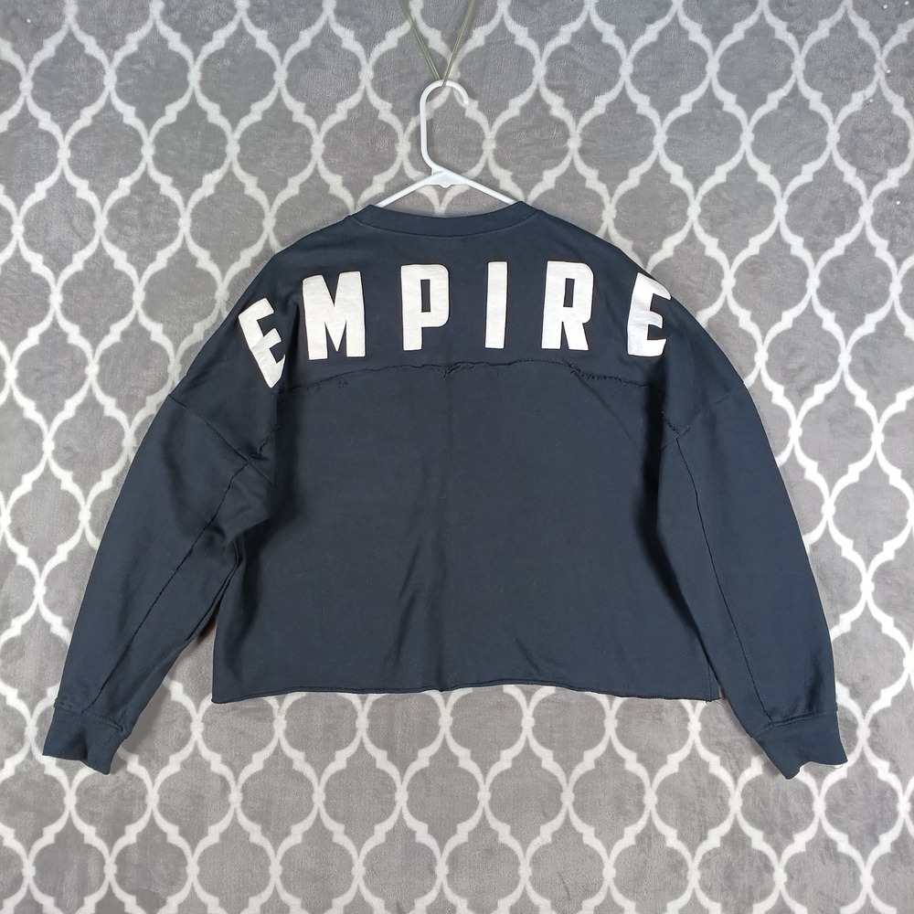 Star Wars Sweatshirt Women Medium Black Skywalker Empire Cropped Raw Hem